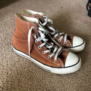 Converse chocolate brown high tops